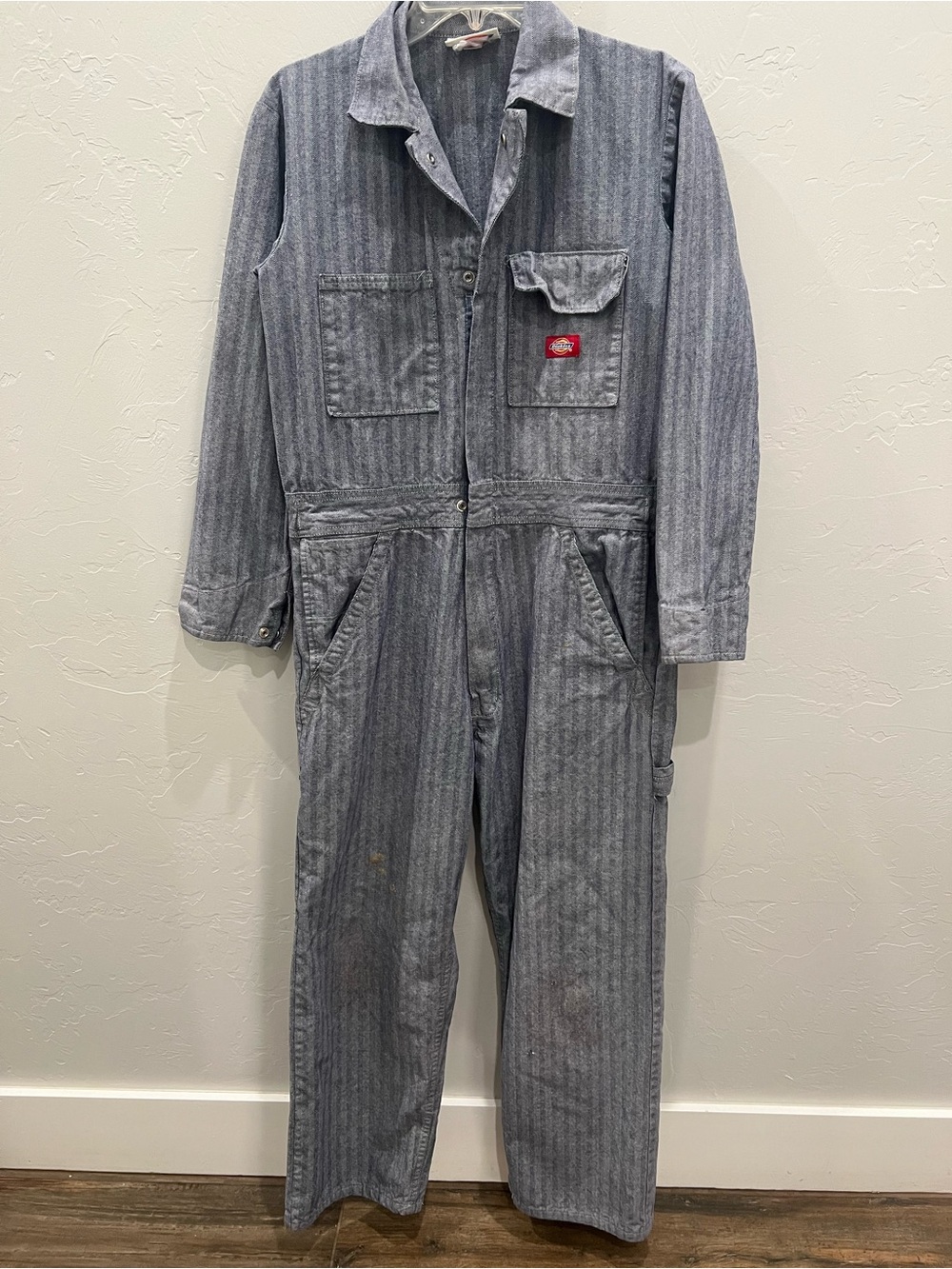 Dickies Blue Herringbone Work Coveralls VTG Size 12